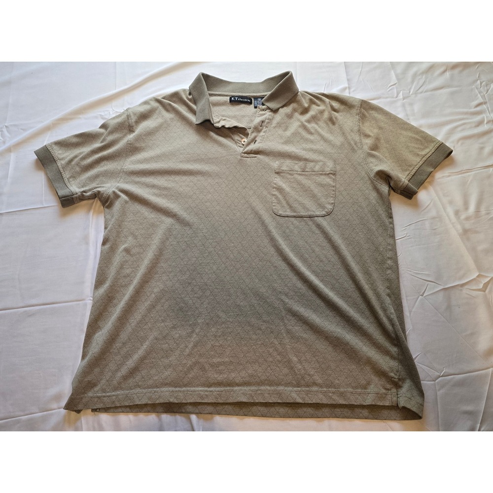 Vintage KT Classics Mens Polo‎ Shirt Medium Beige Short Sleeve Casual Top